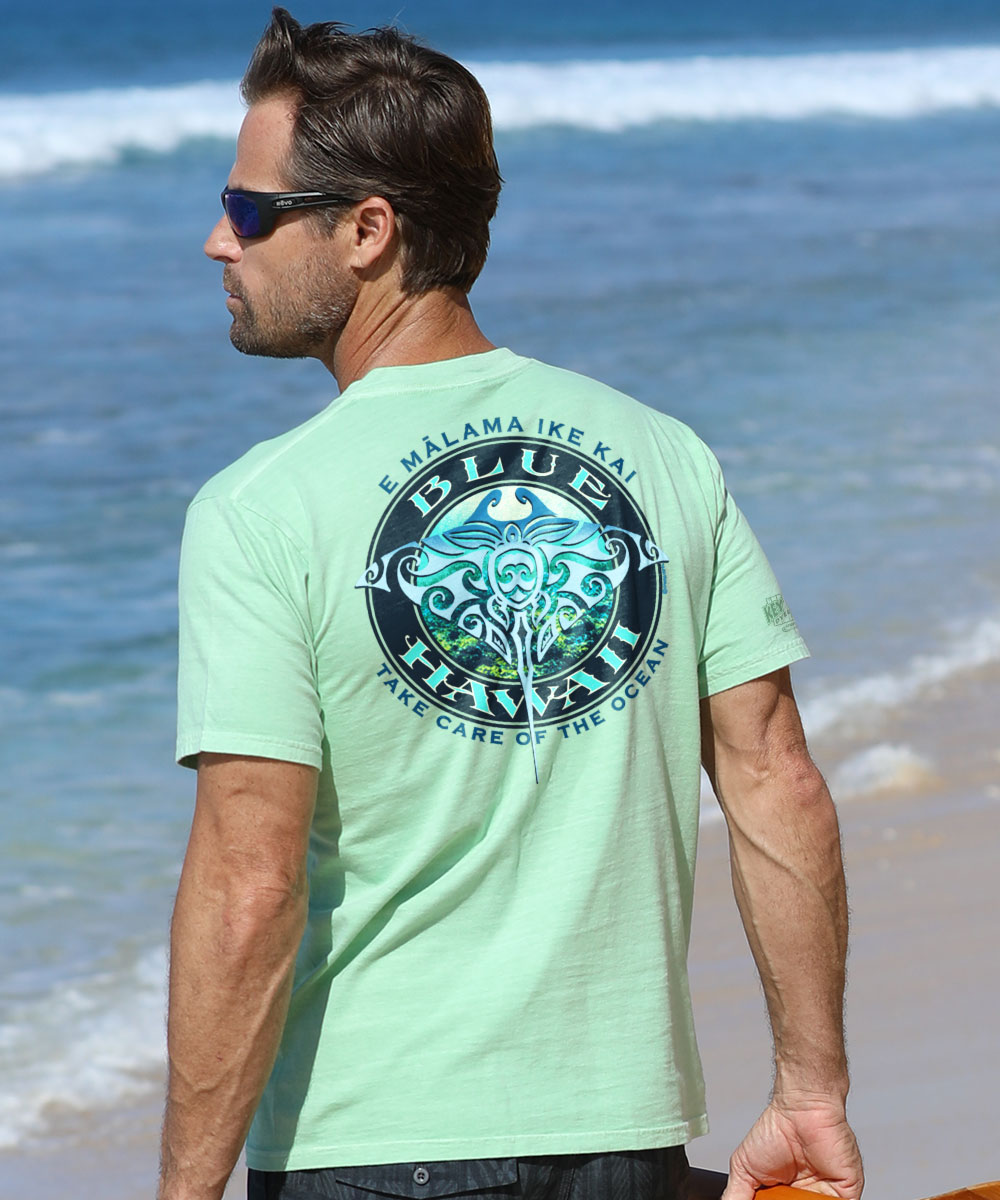 Blue Hawaii Dive - Key Lime Dyed Short Sleeve Crewneck T-Shirt